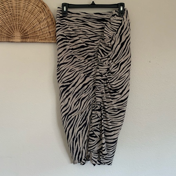 A.L.C. Metz Zebra Print Knee Length Skirt